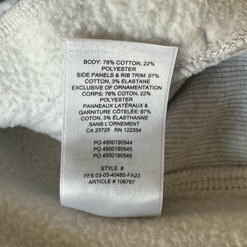 TNA Sweatfleece Cozy Boyfriend Fit Quarter Zip Pullover Light Gray Large - Picture 6 of 8